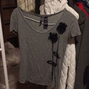 Gray with black flower accents